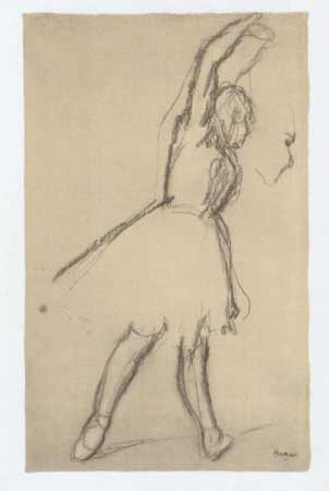 disegno per lo studio di ballerina di Edgar Degas