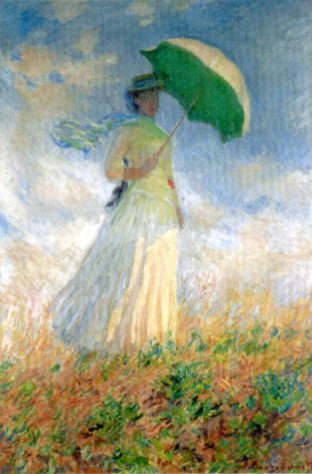Claude Monet, ragazza con parasole girata verso destra